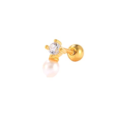 Boucles d'oreilles de goujon en argent 925 et zircone blanche