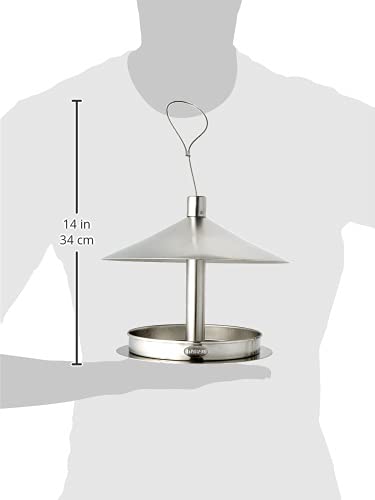 Habau 1771 Futterstation aus Edelstahl mit Kordel zum Aufhängen, Silber