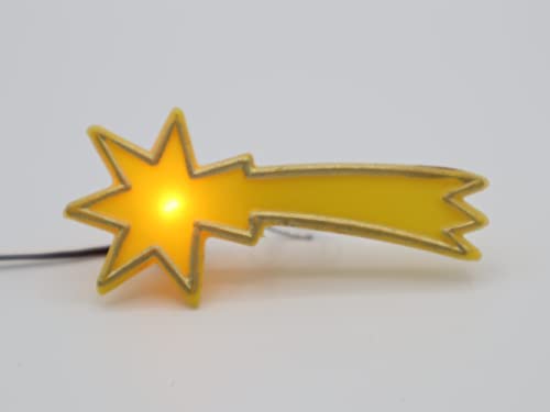BELI-BECO 550 Komet - Stern gelb für Krippe mit Beleuchtung - Krippenbeleuchtung - Kunststoff - klare Glühlampe E 5,5-4,5 V - 0,2A (30 mm)