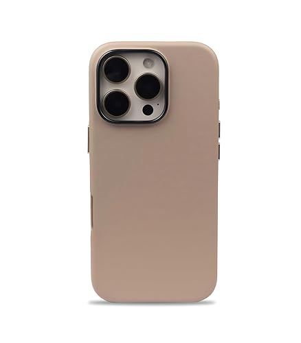 Image of Mag Noble Series Case for iPhone 16 Pro Max Compatible with MagSafe Wireless Charging | Premium Leather Texture | Shockproof Slim Protective Cover | Desert Titanium Edition