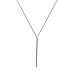 Yfe Bar Pendent Necklace Long Vertical Necklaces Jewelry for Women and Girls Minimal Necklace (Silver)