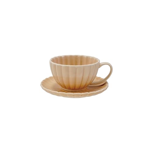 Mug de cerámica de 10 onzas con plato, crema miniatura 3