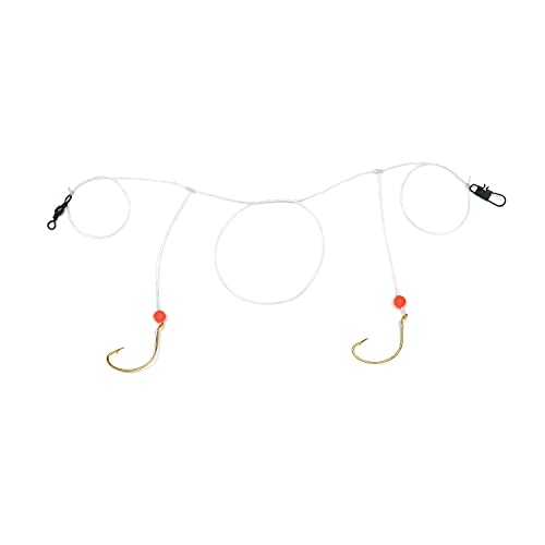 Sea Striker DPR7 Pompano Rig-Double, #4 Gold, Wide Gap Hook