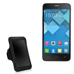 BoxWave Case Compatible with Alcatel OneTouch Idol Mini - Sports Armband, Adjustable Armband for Workout and Running for Alcatel OneTouch Idol Mini - Jet Black