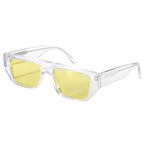 Lunettes de soleil polarisées femme rétro UV400 jaune cristal pour l'été