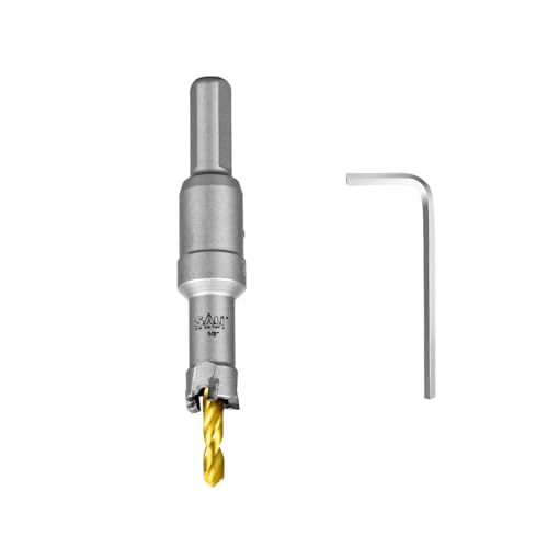 Image of SALI 1 /2 inch (13mm) TCT Hole Saw Kit Tungsten Carbide Tipped Hole Saw Drill Bit with Titanium-Plated Pilot Drill bit for Metal, Stainless Steel, Iron, Wood, Plastic