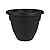 The HC Companies Caribbean Planter Pot - Outdoor & Indoor Plant Pot with Drainage Hole & Plug - Rolled Rim Plastic Pots for Plants & Flowers - Decorative Plant Pot (10" Black, Pack of 1)