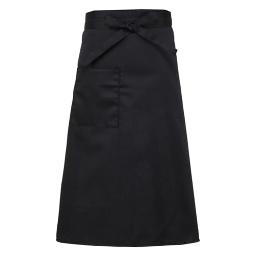 Delantal de cocina para hombre y mujer con bolsillos, Delantal ajustable, Mandiles Camarero, medio delantal negro, para Hosteleria, Delantal Panadero, para Chef, Cafetería, Cocina, Barra, 70 x 70 CM