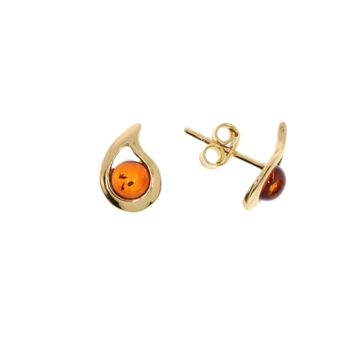 Boucles d'oreilles en ambre et argent 925 doré Artisa-Schmuck