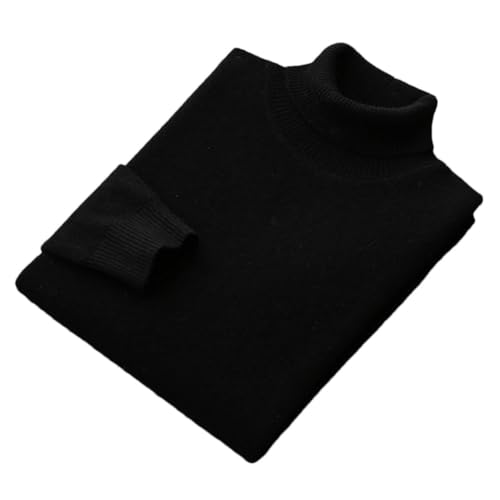 Men's High Neck Pullover Knit Sweater Merino Wool Casual Winter Outfit Soft Warm Top Korean Streetwear