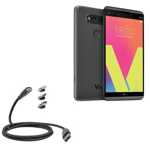 BoxWave Cable Compatible with LG V20 - MagnetoSnap PD AllCharge Cable (100W), Magnet Charging Braided USB Type-C Micro - Jet Black