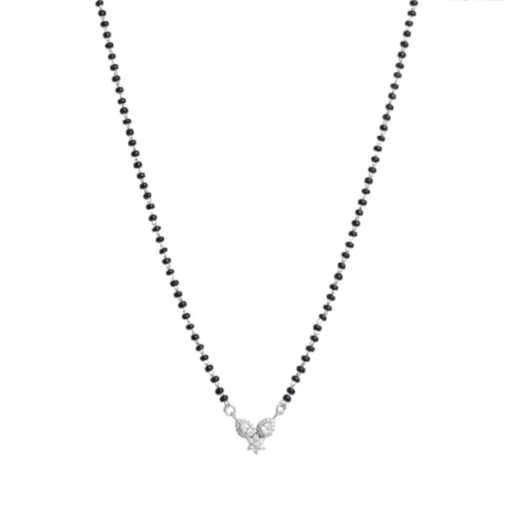 Mangalsutra Necklace with Crystal Pendant, Traditional Design
