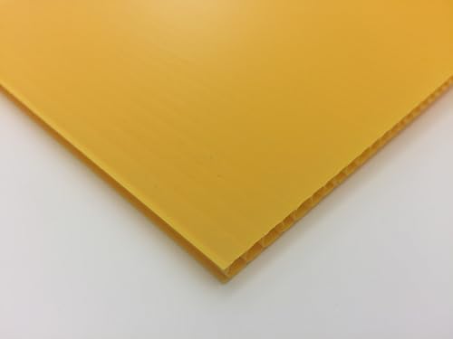 Coroplast Polypropylene Sheet, 18" Length x 24" Width x 5/32" Thick, Yellow (Pack of 1)