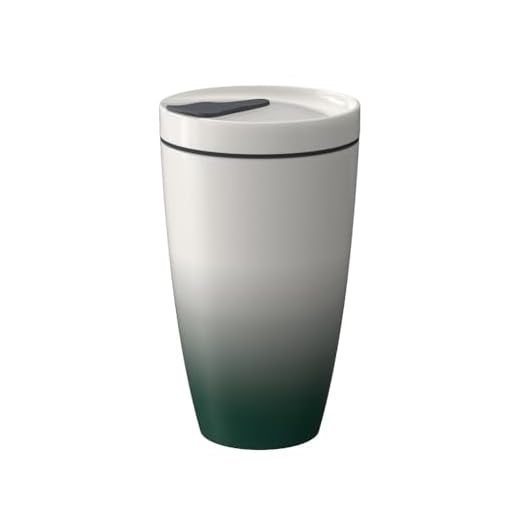 Villeroy & Boch To Go grön mugg, 2 delar, 350 ml, premium porslin/silikon, vit/grön