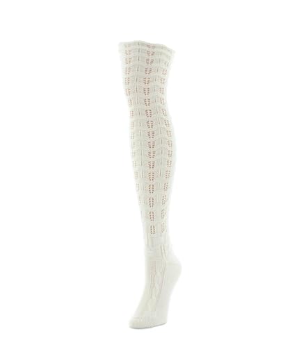Image of MeMoi Chevron Stripe Chunky Knit Over-The-Knee Warm Socks