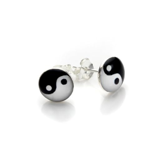 Boucles d'Oreilles Yin et Yang en Argent 925/1000