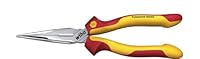 Wiha Flachrundzange Professional electric mit Schneide gerade Form (26720) 160 mm Zange für Elektriker, VDE geprüft, stückgeprüft, stabil und robust