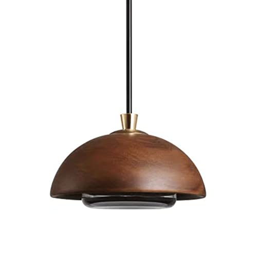 Suspension moderne en bois massif et lustre en verre pour plafond de chambre à coucher