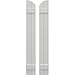 Ekena Millwork ARW101BE207X58STH Americraft Two 2 Exterior Real Wood Joined Board-n-Batten Shutters w/Elliptical Top (Per Pair), 7"W x 58"H, Hailstorm Gray