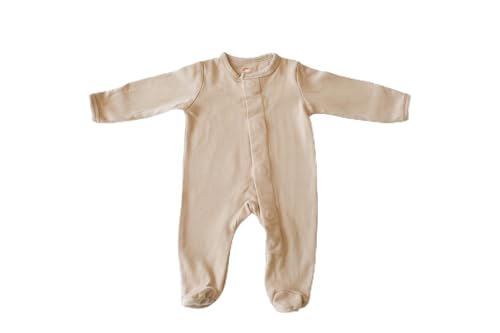 Image of Tiny outfitters clothing co Magnetic baby onsie (Tan), 0-3 months