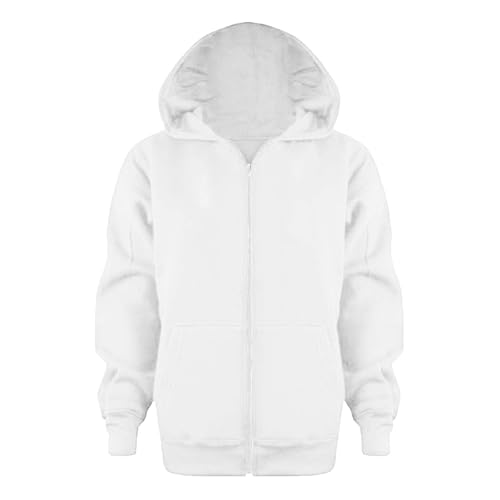 Boys Hoodies Uniform Solid Zip Up Long Sleeve Sweatshirt Oversized Hooded Pullover Tops Athletic Sports Coats