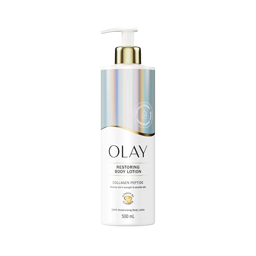 Olay Kollagen-Peptid Wiederherstellende Körperlotion Mit Vitamin B3 und Glycerin Glatte und Feuchtigkeitsreiche Haut Kein Fettiger Rückstand 500ml