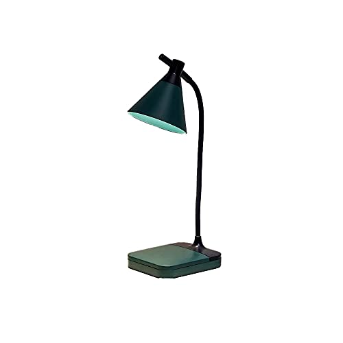 ZLZYPLE Lámpara de mesa LED recargable por USB, lámpara de escritorio plegable, protección ocular, lámpara de mesa de lectura regulable táctil, luz LED, 3 modos de color, verde oscuro