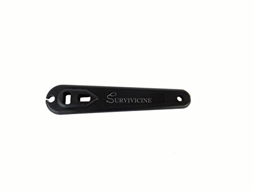 Survivicine Oxygen Wrench with Slot for Easily Removing Oxygen Tank Seals for D and E Oxygen Cylinders - Black