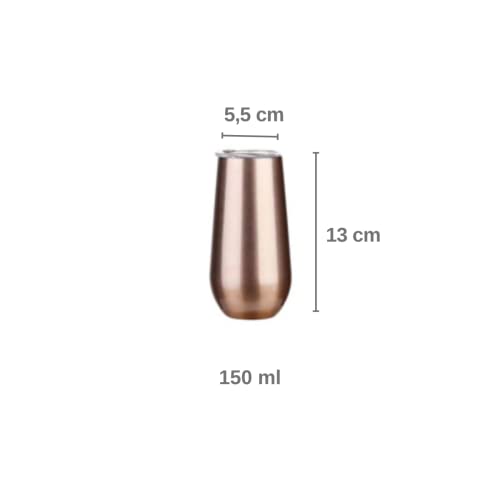 Taça Termica Copo Para Espumante Champagne Drink Premium 150ml Mantem Temperatura 12 Horas (Marigold
