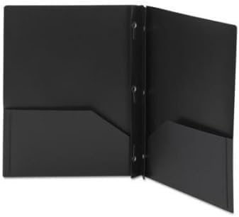 Carpeta plástica con púas y 2 bolsillos - up&up (negro)