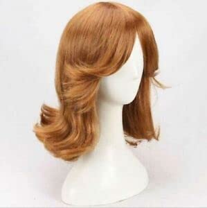 Anime Cosplay Land Princess Daisy 35 cm Short Wavy Brown Wig + Cap