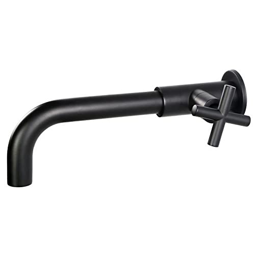 Robinet d'eau noir el12202 mural anti-encombrement pour vasque