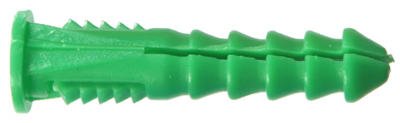 Hillman 370332 Wall Anchor, Green Ribbed Plastic, 12-14-16 x 1-1/2 in., 50-Pk. - Quantity 9