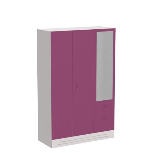 Image of Interio by Godrej Slimline Blend 3-Door Steel Almirah /Wardrobe with Mirror