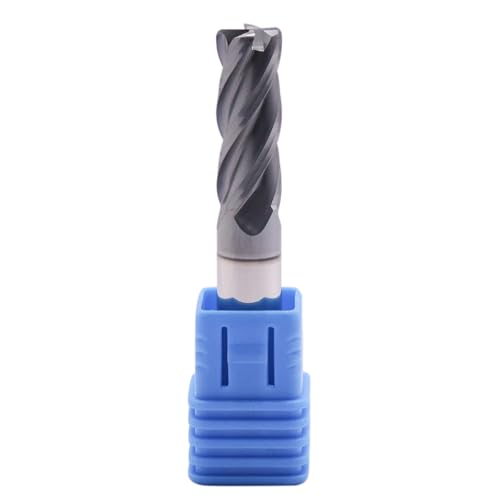 Image of 3 /8 inch 4 Flute Solid Carbide End Mill - .040 inch Corner Radius, AlTiN Coated | 35 Helix, 3 /8 inch Cutting Dia, 3 /8 inch Shank Dia, 1 inch LOC, 2-1 /2 inch OAL For Milling Alloy Steel, Cast Iron, Copper