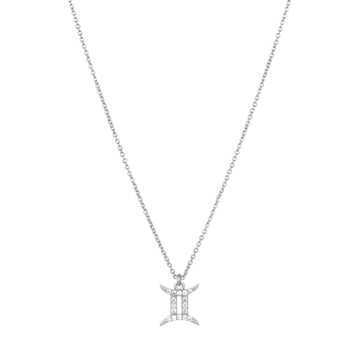 Collier Constellation Gémeaux en acier pour homme et femme avec pendentif étoile