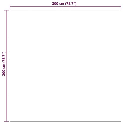 Tapis carré crème 200 x 200 cm moderne en polyester antidérapant chambre et salon - 4