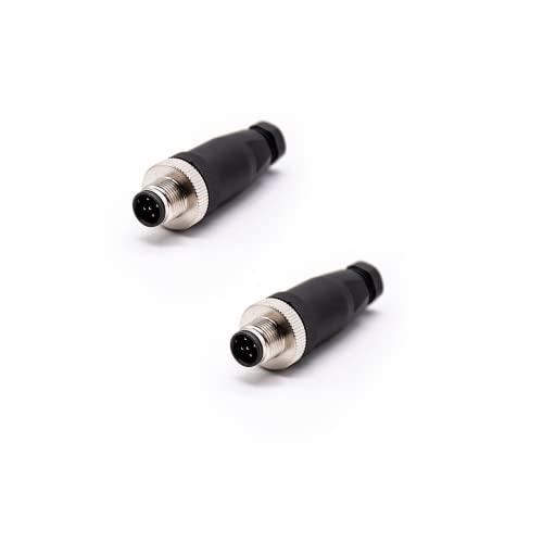 Keisnoaja M12 Male 5Pin Connector, A-Code Field Installable Plug, Screw Termination Unshielded, IP67 Industrial Sensor Use, for Field Technicians