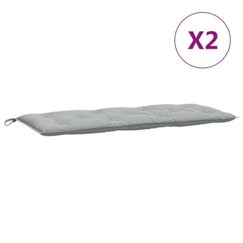 Coussin de banc de jardin antidérapant lot de 2 gris clair en polyester - 5