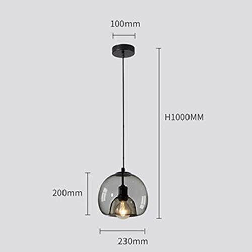 Lámpara de interior de vidrio gris con casquillo E27 y diseño elegante de 60W 8
