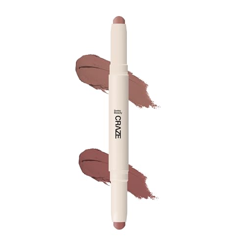 Swiss Beauty Craze Duo Non transferable Lipstick | 2-in-1 Long lasting Lip Colours with Satin Matte Finish | Shade- Ultimate Nude, 2g
