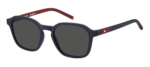 Tommy Hilfiger Rectangular Geometrical Shape Sunglasses for 11-15 Years Teenager 48 mm Size PJP Blue/Grey