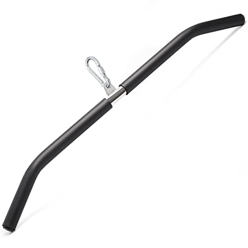 Mikolo LAT Bar, 33.5 inches Pull Down Attachment with Full EVA Rubber D Handle, Cable Machine Attachment Home Gym for Muscle Building, Exercises Tricep Back Muscles, Strength Workout