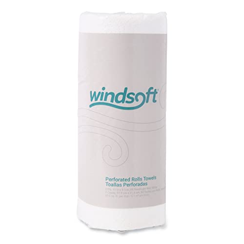 Windsoft Paper Towels, Bulk Pack of 30 Rolls, 85 Sheets Per Roll, Individually Wrapped, 2-Ply White Kitchen Towels, Embossed and For Enhanced Absorbency