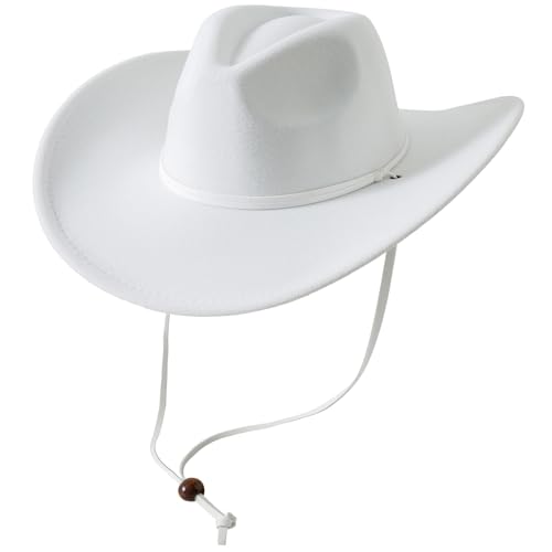Lanzom Women Men Retro Felt Wide Brim...
