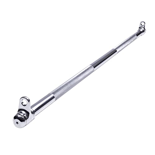 AmStaff 48" Straight Ez Curl Lat Pull Down Bar with Revolving Double Hook for Dual Pulley Cable Machines, Functional Trainer Multi-Purpose Attachment