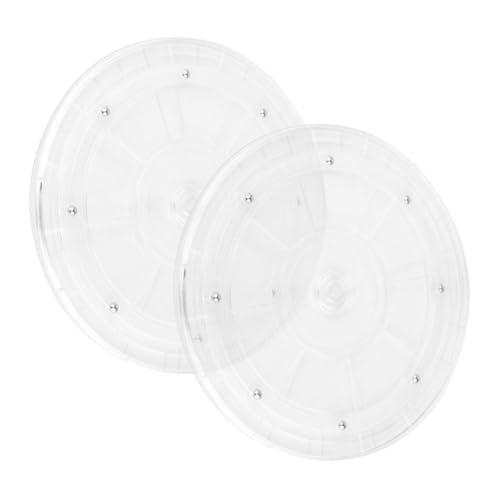 Alipis 2 Piezas Placa Giratoria Mostrar Pastel Estante Cacerola Frascos De Boticario Tapas Estera Transportador Encimera Organizador De Baño Tocadiscos Perezoso Grifo Transparent Acrílico
