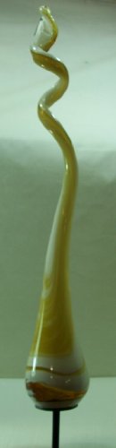 Torcia da giardino in vetro – Fatto a mano e soffiato – in bianco – Amber