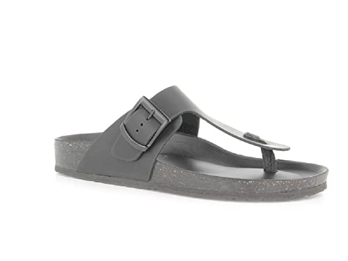 Tongs pour homme en cuir BioNatura : l'élégance du total black gaucho