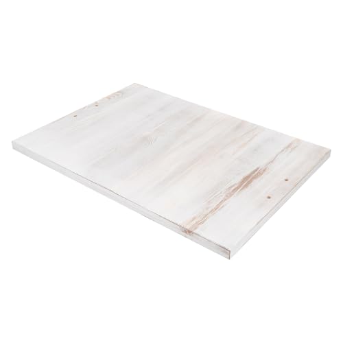 Tabla de cortar rectangular de madera de pino blanca de 30 x 21 pulgadas con asas, cubierta decorativa para estufa y bandeja grande para servir miniatura 3